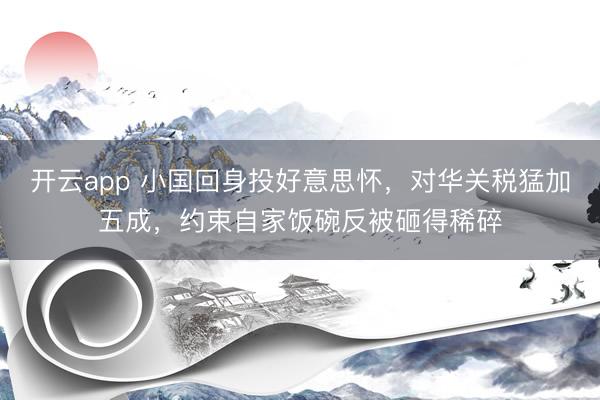 开云app 小国回身投好意思怀，对华关税猛加五成，约束自家饭碗反被砸得稀碎