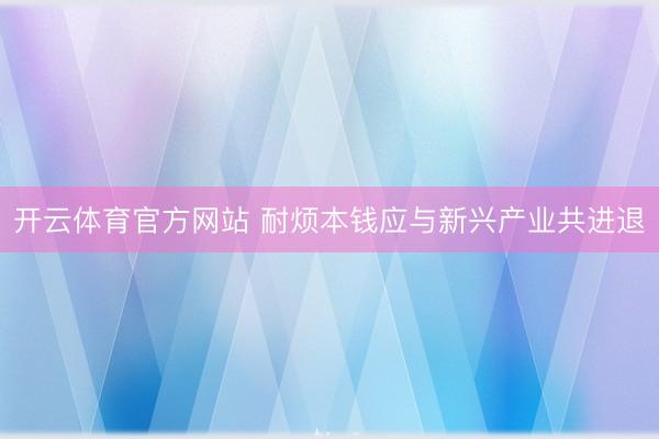 开云体育官方网站 耐烦本钱应与新兴产业共进退