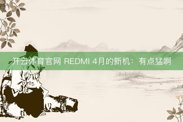 开云体育官网 REDMI 4月的新机：有点猛啊