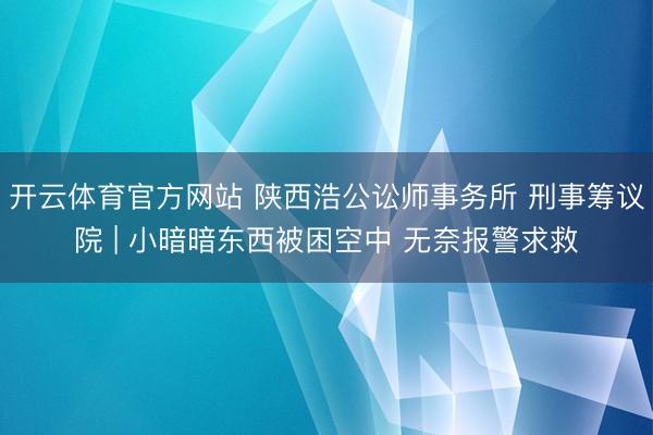 开云体育官方网站 陕西浩公讼师事务所 刑事筹议院 | 小暗暗东西被困空中 无奈报警求救